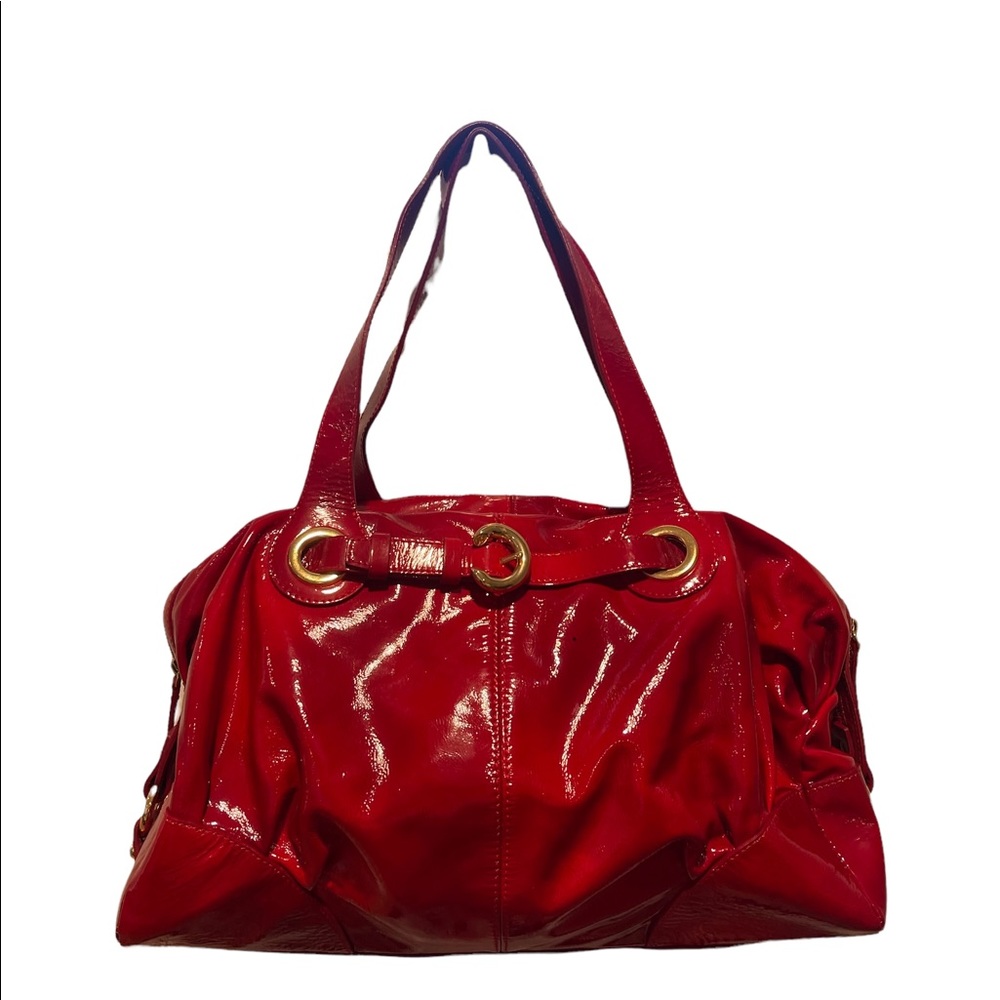 FRANCESCO BIASIA Red Star Crazy Patent Purse